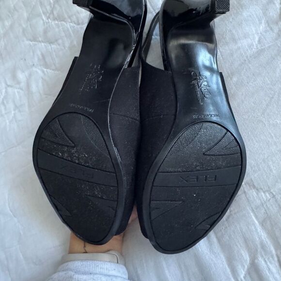 LifeStride Teller Black Peep Toe Slingback Women’s 7M Comfort Shoes 3.5” Heel - Picture 15 of 15